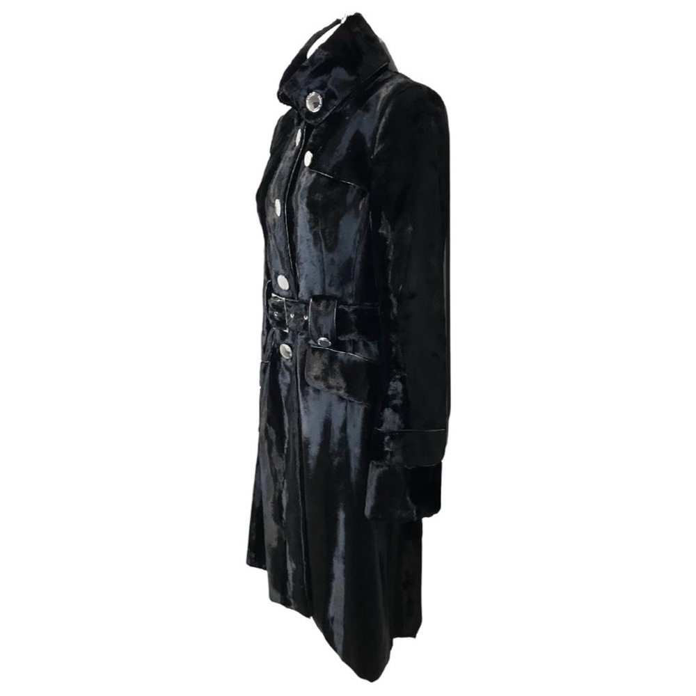 KAREN MILLEN Rare Signature Ponyskin Tailored Buckle Trench Coat - Picture 9 of 16